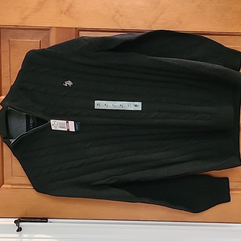 Us polo association quarter zip dark gray sweater